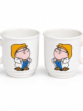 Set of 2 Vintage Cartoon Character Coffee Mugs